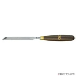 Couteau Biseauté Crown, Poignée En Hêtre Teinté, Tranchant à Droite