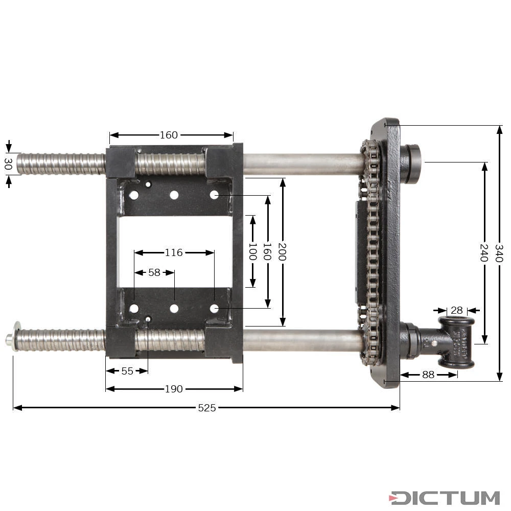 Presse D’établi à Double Broche Compact, Fonte Lourde 3 Presse D’établi à Double Broche Compact, Fonte Lourde – Image 3